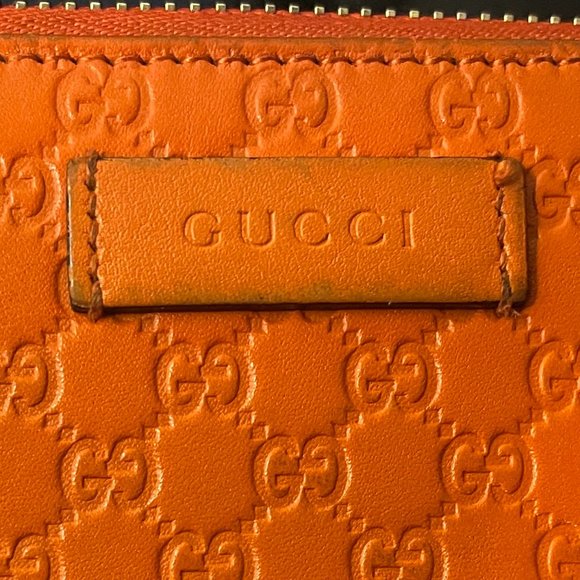 Gucci Orange Embossed Wallet - Picture 8 of 10